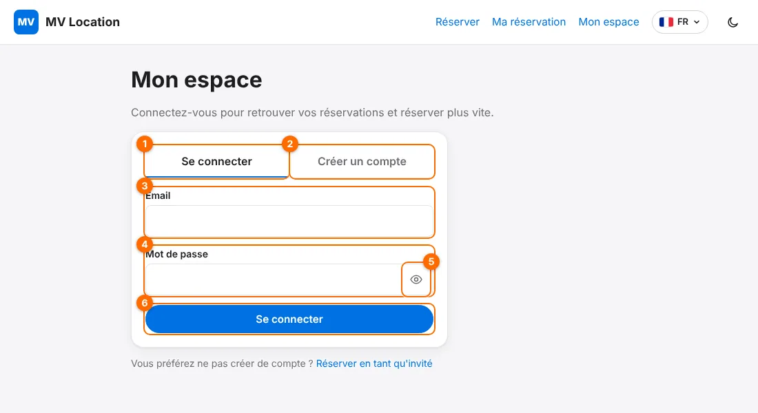 Connexion à Mon espace